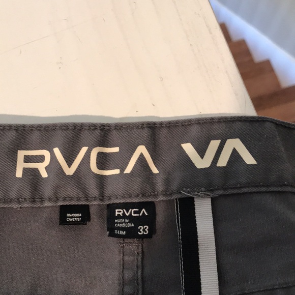 Men’s RVCA VA Pants Size 33 Slim EUC Grey - Picture 2 of 2